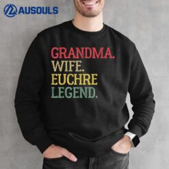 Grandma Wife Euchre Legend Vintage Euchre Card Game Sweatshirt