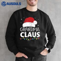 Grandma claus christmas lights matching family xmas pajama Sweatshirt