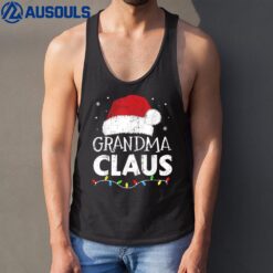 Grandma claus christmas lights matching family xmas pajama Tank Top