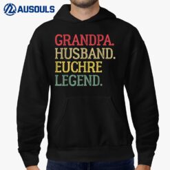 Grandpa Husband Euchre Legend Vintage Euchre Card Game Hoodie