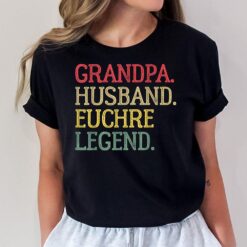 Grandpa Husband Euchre Legend Vintage Euchre Card Game T-Shirt