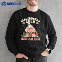 Groovy Christmas Pink Gingerbread House Cookie Baking Crew Sweatshirt