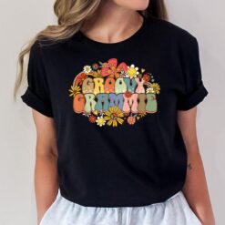 Groovy Grammie Vintage Women Colorful Flowers Design Grandma T-Shirt