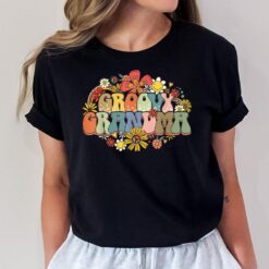 Groovy Grandma Vintage Colorful Flowers Design Grandmother T-Shirt