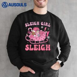 Groovy Pink Christmas Coffee Sleigh Girl Sleigh Xmas Holiday Sweatshirt