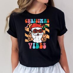 Groovy Santa Peace Christmas Vibes Retro Xmas Men Women Kids T-Shirt