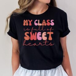 Groovy Teacher Valentine Back To School 100 Days Of School T-Shirt