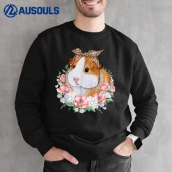 Guinea Pig With Leopard Headband Flower Guinea Pig Lovers Sweatshirt