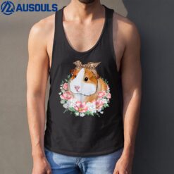 Guinea Pig With Leopard Headband Flower Guinea Pig Lovers Tank Top