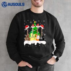 Guitar Santa Snow Christmas Tree For Music Lovers Xmas Sweatshirt