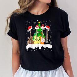Guitar Santa Snow Christmas Tree For Music Lovers Xmas T-Shirt
