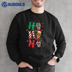 HO HO HO Mexican Skull Santa Hat Christmas Funny Xmas Sweatshirt