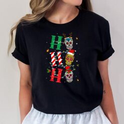 HO HO HO Mexican Skull Santa Hat Christmas Funny Xmas T-Shirt
