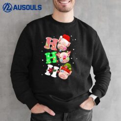 HO HO HO Santa Hat  Funny Pig Christmas Sweatshirt