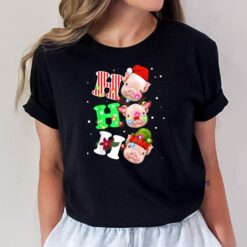 HO HO HO Santa Hat  Funny Pig Christmas T-Shirt