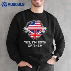 Half American Half British USA England Flag Mens Womens Sweatshirt