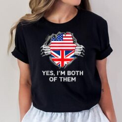 Half American Half British USA England Flag Mens Womens T-Shirt