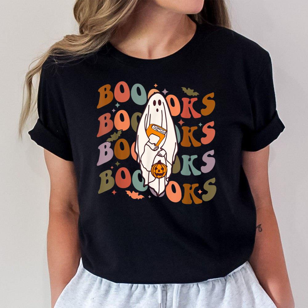 Halloween Booooks Cute Ghost Boo Reading Books Adults Kids Unisex T-Shirt