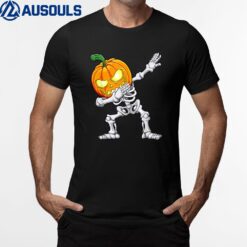 Halloween Boys Dabbing Skeleton Scary Pumpkin Jack O Lanter T-Shirt