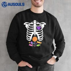 Halloween Candy Xray Skeleton Costume Sweatshirt