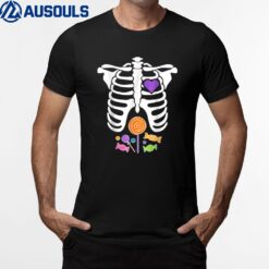 Halloween Candy Xray Skeleton Costume T-Shirt