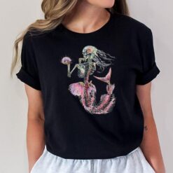 Halloween Mermaid Funny Skeleton Sugar Skull T-Shirt