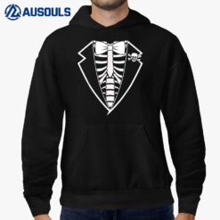 Halloween Skeleton Suit Ribcage Spooky Tuxedo Hoodie