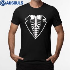 Halloween Skeleton Suit Ribcage Spooky Tuxedo T-Shirt