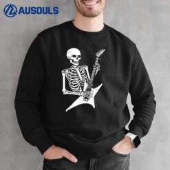 Halloween skeleton playing guitar electric Classical Vibes Sweatshirt