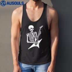 Halloween skeleton playing guitar electric Classical Vibes Tank Top