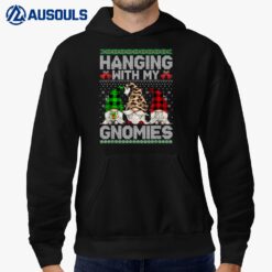 Hanging With My Gnomies Funny Gnome Ugly Christmas Sweater Hoodie