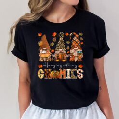 Hanging With My Gnomies Leopard Gnome Thanksgiving Kid Women T-Shirt