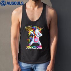 Hanukkah Dabbing Unicorn Jewnicorn Chanukah Jewish Xmas Tank Top