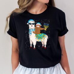 Hanukkah Llamakah Llama Sloth Happy Hanukkah Chanukah T-Shirt