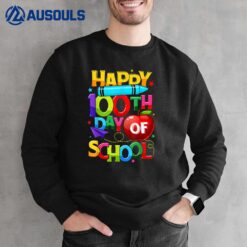 Happy 100th Day Of School Teacher Rainbow - 100 Days Smarter Sweatshirt