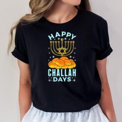 Happy Challah Days Hanukkah Jewish Holiday Menorah Funny Pun T-Shirt