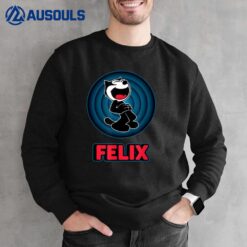 Happy Felix Cat Cartoon Circle Retro Felix Cat Comics Sweatshirt