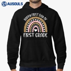 Happy First Day of 4th Grade Teacher Back To School Rainbow Hoodie