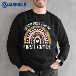 Happy First Day of 4th Grade Teacher Back To School Rainbow Sweatshirt