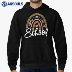 Happy First Day of School Leopard Rainbow Back To School Hoodie