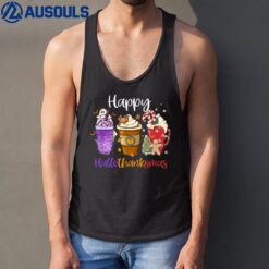 Happy Hallothanksmas Coffee Latte Halloween Thanksgiving Tank Top