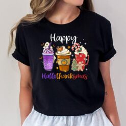 Happy Hallothanksmas Coffee Latte Halloween Thanksgiving T-Shirt
