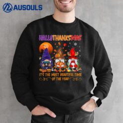 Happy Hallothanksmas Cute Gnomes Fall Halloween Women Girls Sweatshirt