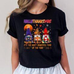 Happy Hallothanksmas Cute Gnomes Fall Halloween Women Girls T-Shirt