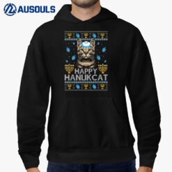 Happy Hanukcat Ugly Hanukkah Sweater Maine Coon Cat Jewish Hoodie