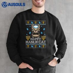 Happy Hanukcat Ugly Hanukkah Sweater Maine Coon Cat Jewish Sweatshirt