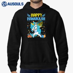 Happy Hanukkah Dabbing Jewish Unicorn Kids Chanukah Hoodie