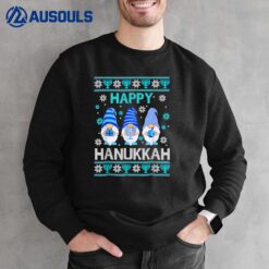 Happy Hanukkah Gnome Gnomies Menorah Pajama Ugly Sweatshirt