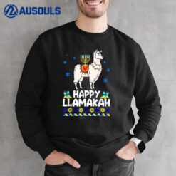 Happy Hanukkah Llama Funny Happy Llamakah Squad Cute Alpaca Sweatshirt