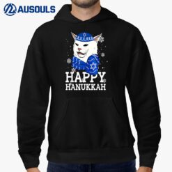 Happy Hanukkah Smudge Cat Meme Funny Holiday Ugly Christmas Hoodie